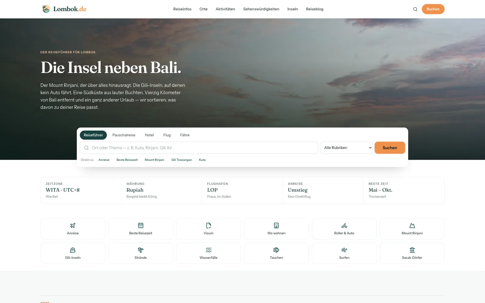 Startseite von lombok.de